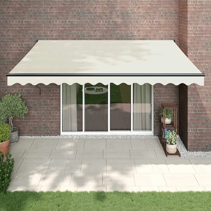 Zwijana markiza, kremowa, 4x3 m, tkanina i aluminium