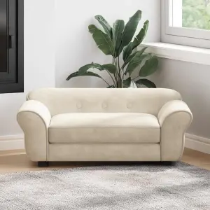 Sofa dla psa, kremowa, 72x45x30 cm, pluszowa