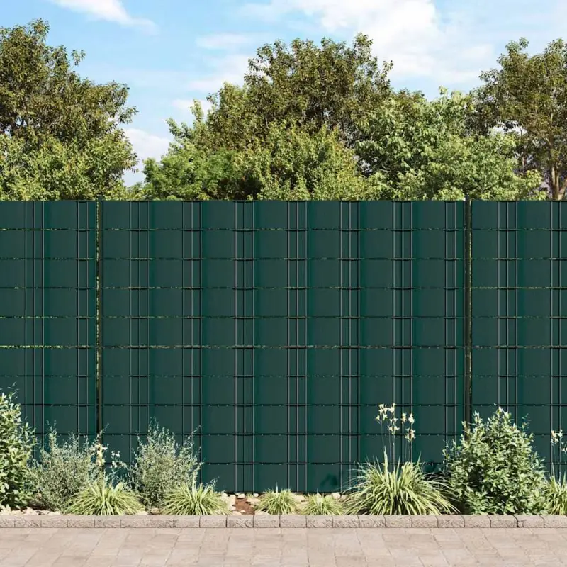 Osłony na ogrodzenie, 4 szt., PVC, 35x0,19 m, zielone, mat