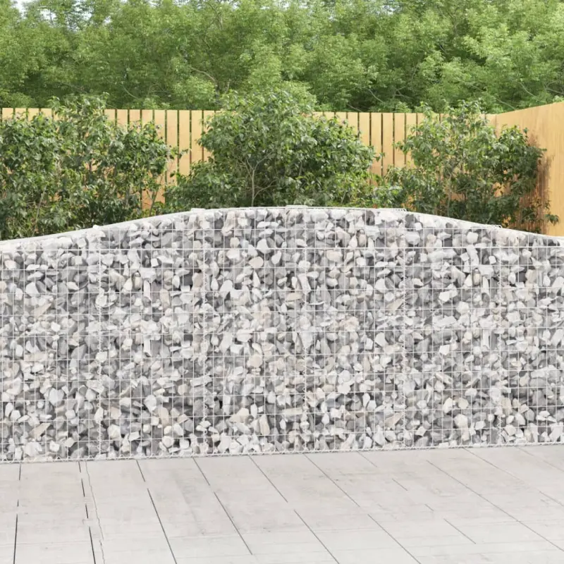 Kosze gabionowe, 4 szt, 400x50x100/120 cm, galwanizowane żelazo