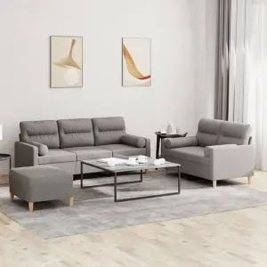3-cz. komplet wypoczynkowy z poduszkami, taupe, tkanina