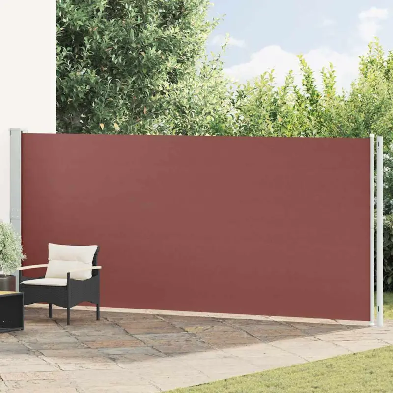 Wysuwana markiza boczna na taras, 180 x 600 cm, brązowa