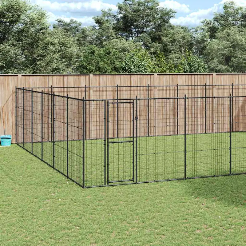 Kojec zewnętrzny dla psa, stalowy, 65,34 m²