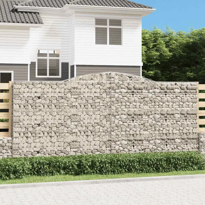 Kosze gabionowe, 10 szt, 400x50x180/200cm, galwanizowane żelazo