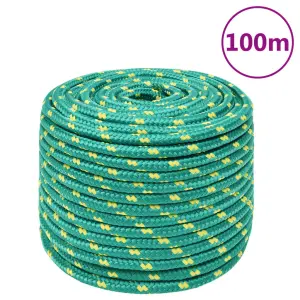 Linka żeglarska, zielona, 12 mm, 100 m, polipropylen