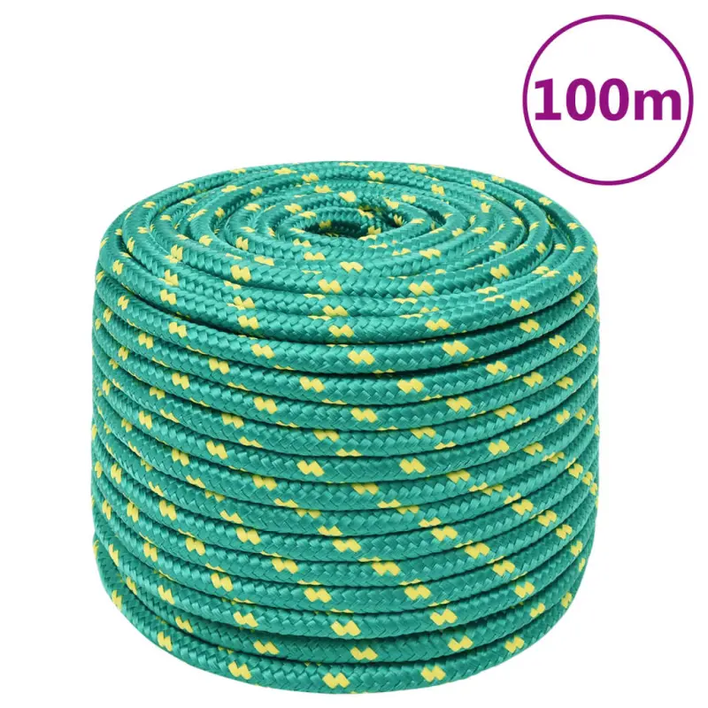 Linka żeglarska, zielona, 12 mm, 100 m, polipropylen