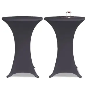 Elastyczne nakrycie stołu antracytowe 2 szt. 70 cm