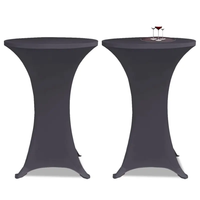 Elastyczne nakrycie stołu antracytowe 2 szt. 70 cm