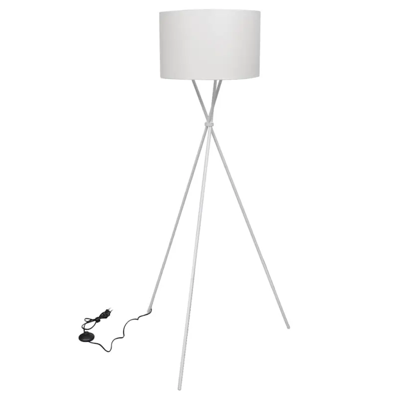 Lampa podłogowa na trójnogu, biała, 139 cm