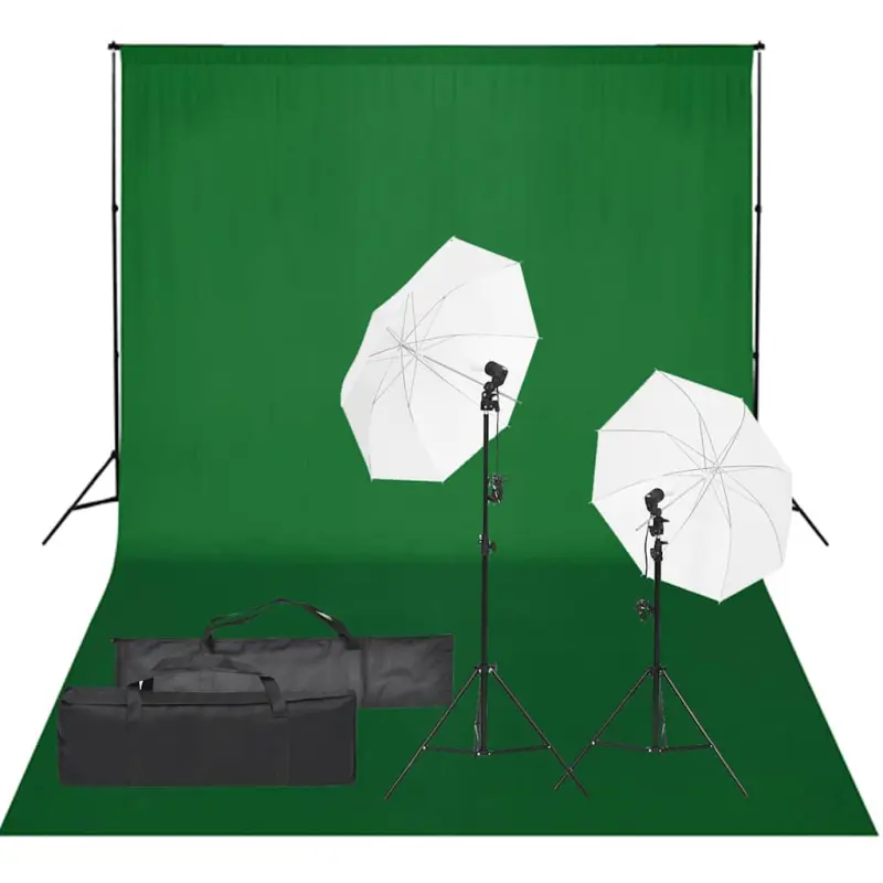 Fotograficzny zestaw studyjny z lampami i tłem