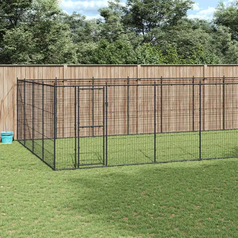 Kojec zewnętrzny dla psa, stalowy, 33,88 m²