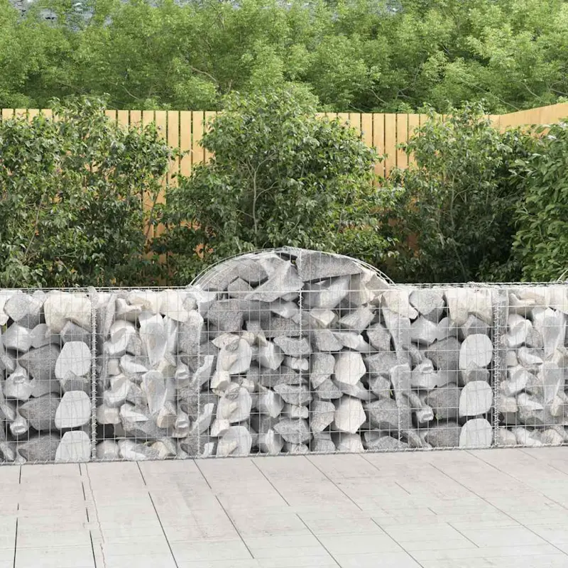 Kosze gabionowe, 13 szt, 200x50x80/100 cm, galwanizowane żelazo
