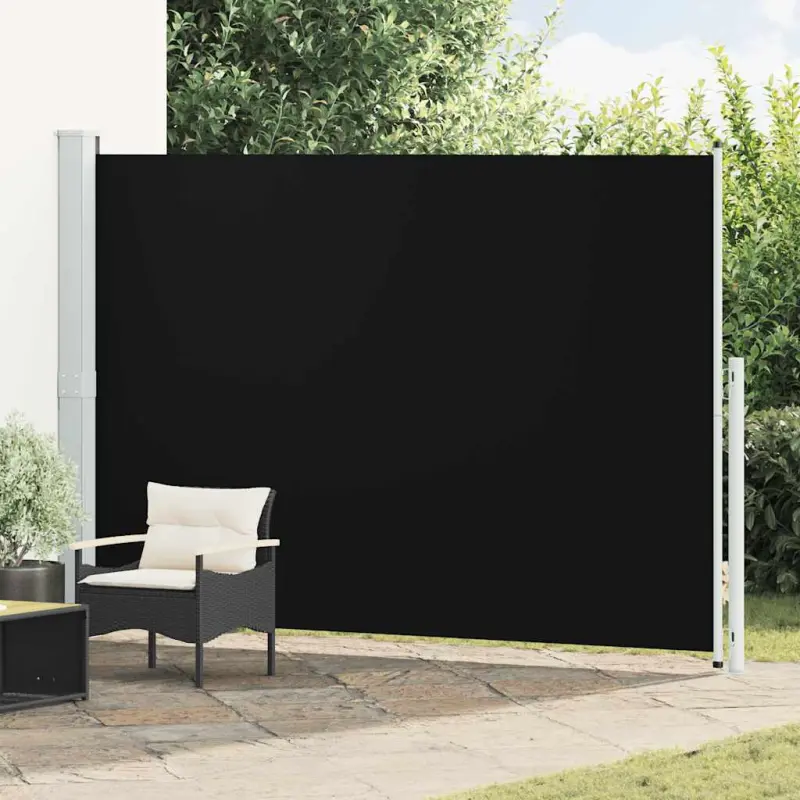 Zwijana markiza boczna na taras, 200x300 cm, czarna