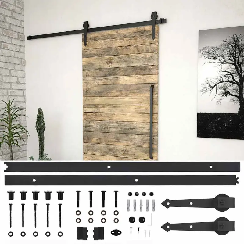 System do montażu drzwi przesuwnych SKIEN, 200 cm, stal, czarny