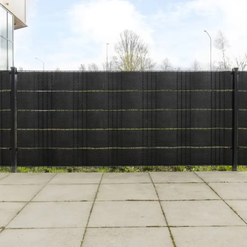 Parawany balkonowe, 5 szt., czarne, 255x19 cm, rattan PE