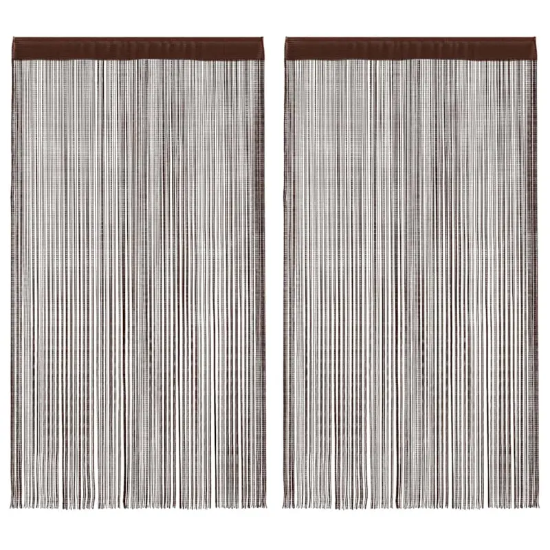 Zasłony sznurkowe, 2 sztuki, 140 x 250 cm, brązowe