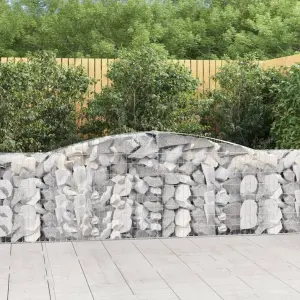 Kosze gabionowe, 6 szt, 400x30x100/120 cm, galwanizowane żelazo