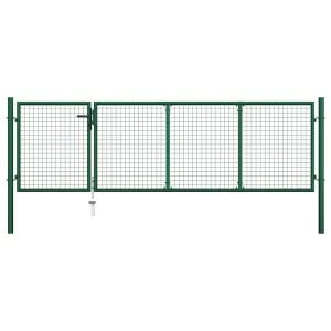Brama ogrodowa stalowa 350x100 cm zielona