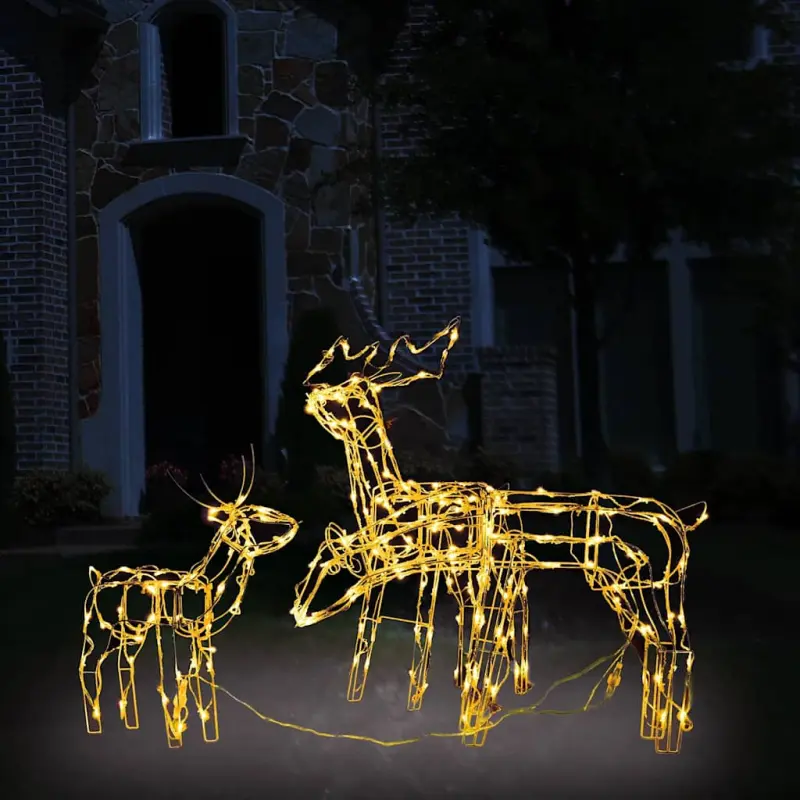 3 świąteczne renifery z lampek, 229 diod LED