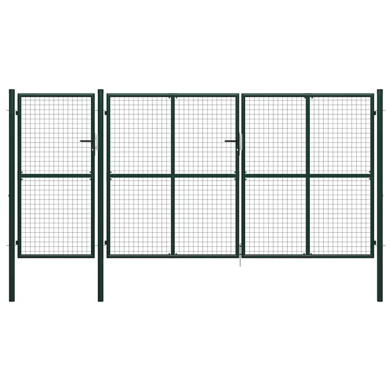 Brama ogrodowa stalowa 400x150 cm zielona