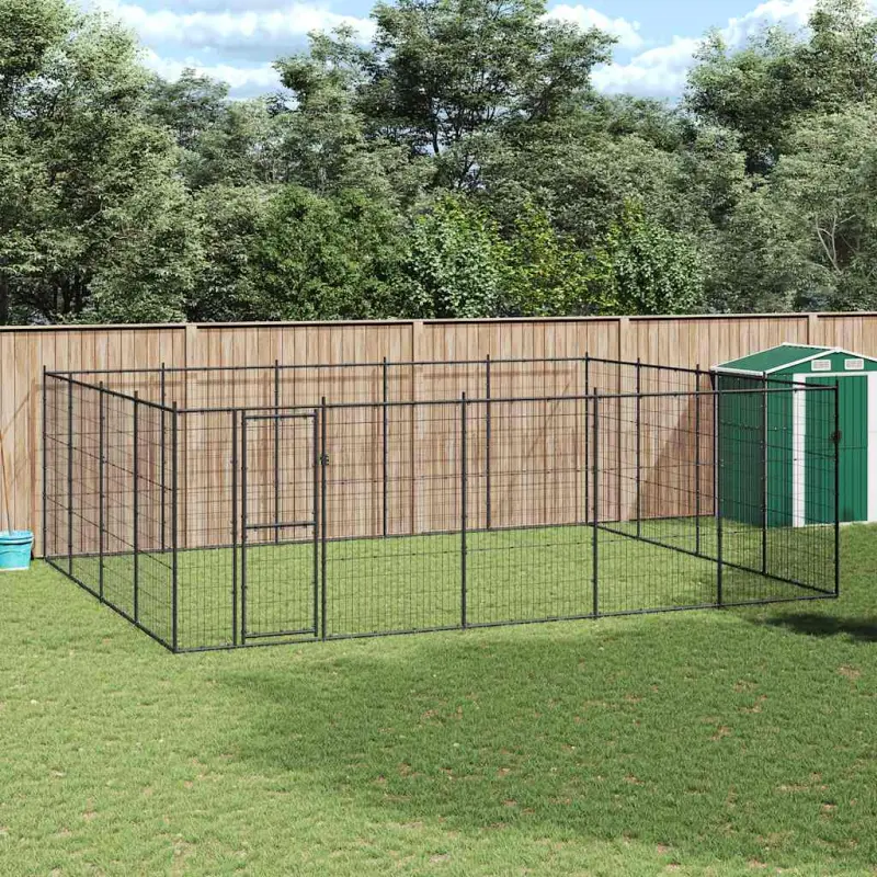 Kojec zewnętrzny dla psa, stalowy, 24,2 m²