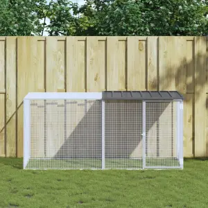 Klatka dla kurczaków z dachem antracytowa 203x98x90 cm ocynkowana stal
