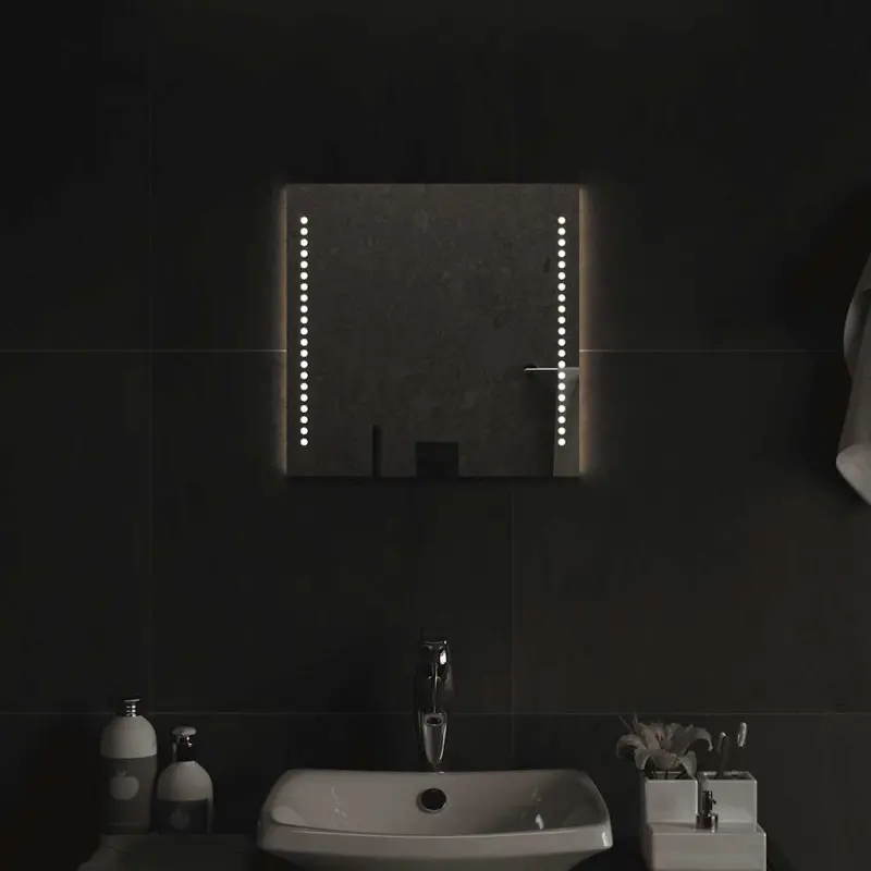 Lustro łazienkowe z LED, 40x40 cm