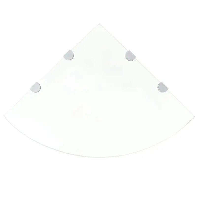 Półki narożne, 2 szt., chromowane wsporniki, szkło, 45x45 cm