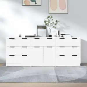 Szafki, 3 szt., białe, materiał drewnopochodny