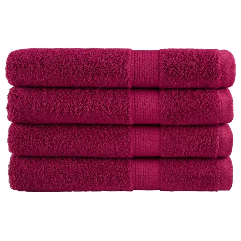 Ręczniki premium, SOLUND, 4 szt., bordowe, 80x200 cm, 600 g/m²