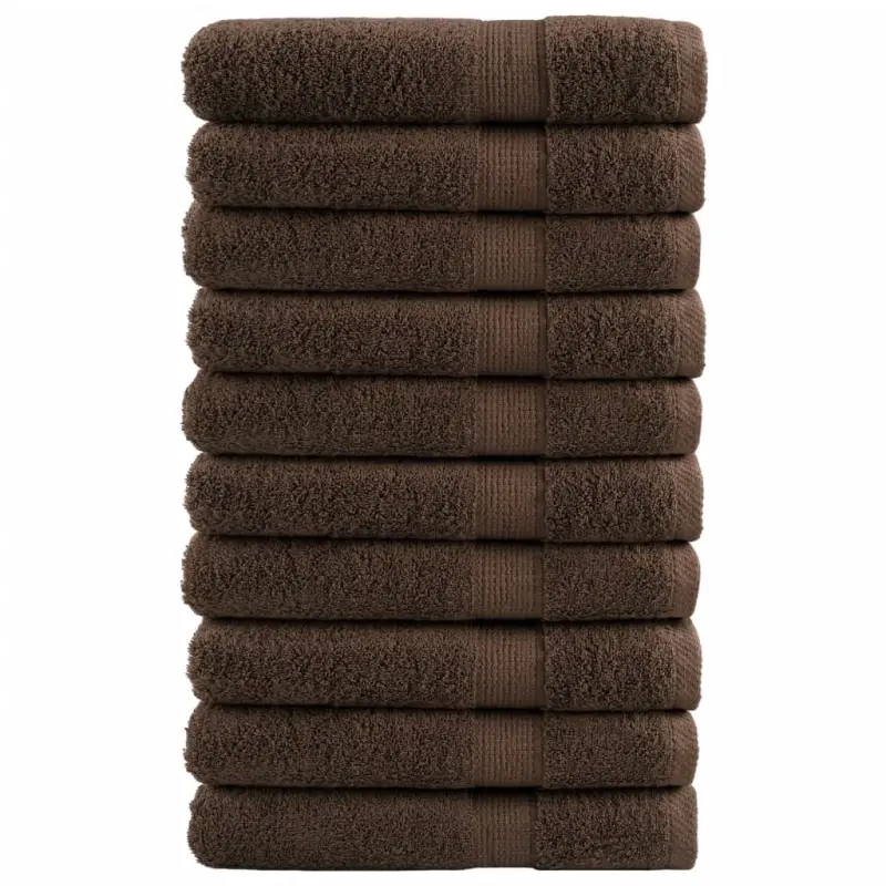 Ręczniki premium, SOLUND, 10 szt., brązowe, 80x200 cm, 600 g/m²