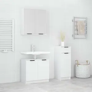 Zestaw 3 szafek łazienkowych, biały, materiał drewnopochodny