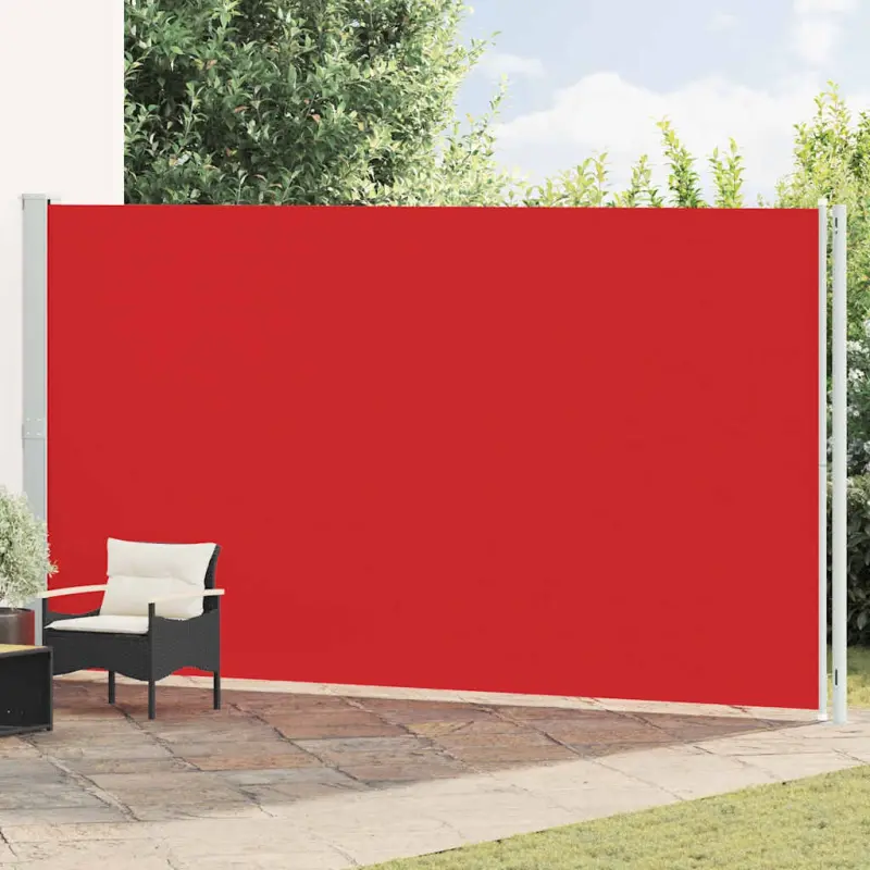 Zwijana markiza boczna na taras, 220x600 cm, czerwona