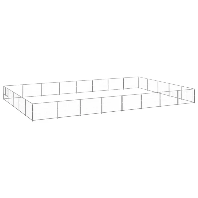 Kojec dla psa, srebrny, 40 m², stalowy