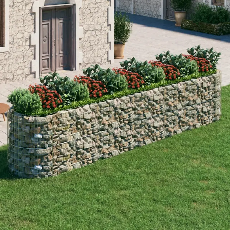 Podwyższona donica gabionowa galwanizowane żelazo 500x100x100cm