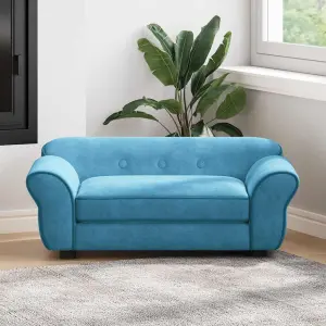 Sofa dla psa, turkusowa, 72x45x30 cm, pluszowa