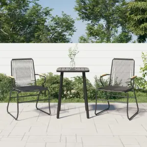 Krzesła ogrodowe, 2 szt., czarne, 58x59x85,5 cm, rattan PVC
