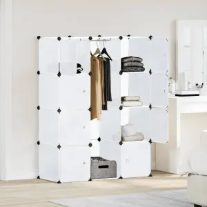 Szafa modułowa z 9 przegrodami, 109x36,5x143 cm, biała