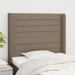 Zagłówek uszak, taupe, 83x16x118/128 cm, tkanina