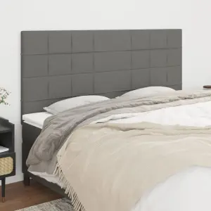 Zagłówek ciemnoszary 180x5x118/128 cm materiał