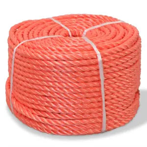 Skręcana lina z polipropylenu, 12 mm, 500 m, pomarańczowa