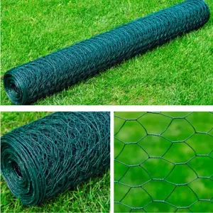 Siatka ogrodzeniowa, stal, 1x25 m, ciemnozielona