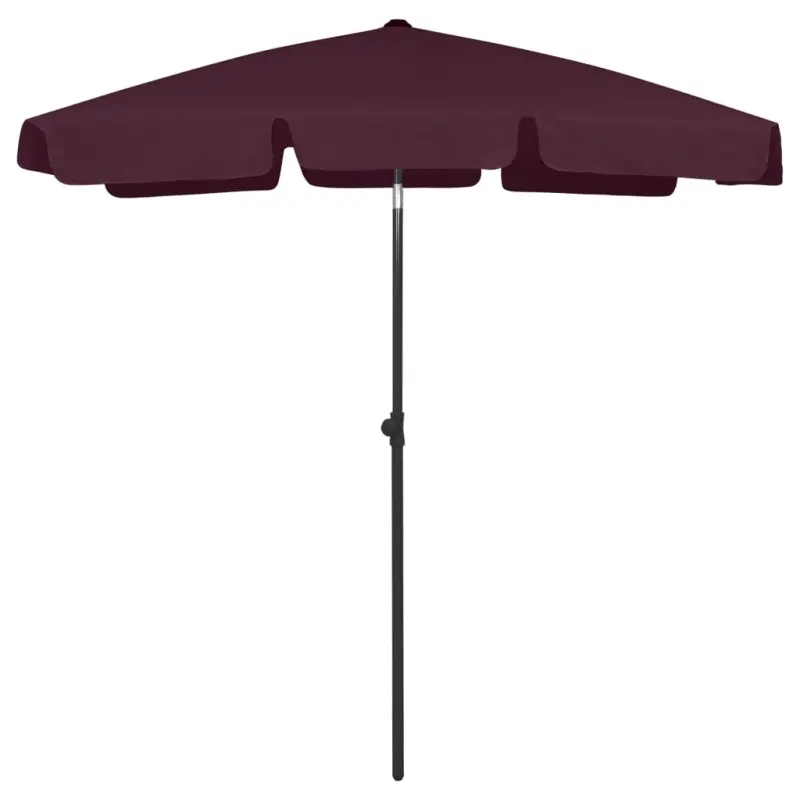 Parasol plażowy, bordowy, 180x120 cm