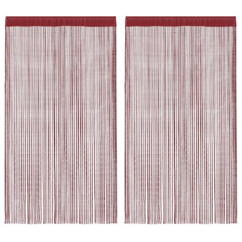 Zasłony sznurkowe, 2 sztuki, 100 x 250 cm, burgundowe