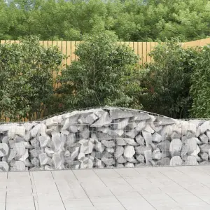 Kosze gabionowe, 3 szt, 400x50x60/80 cm, galwanizowane żelazo