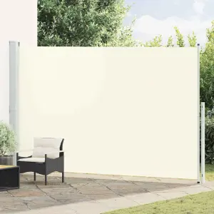 Zwijana markiza boczna na taras, 220x500 cm, kremowa