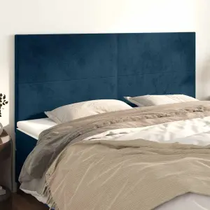 Zagłówek granatowy 200x5x118/128 cm aksamit