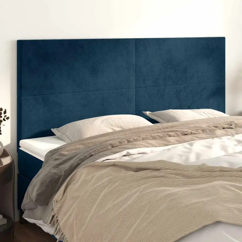 Zagłówek granatowy 200x5x118/128 cm aksamit