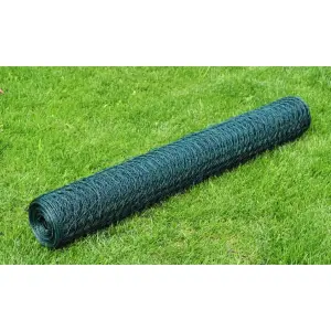 Ogrodzenie z siatki, pokryte PVC, 25x1 m, zielone