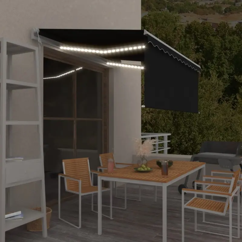 Automatyczna markiza z zasłoną, LED i czujnikiem, 3x2,5 m